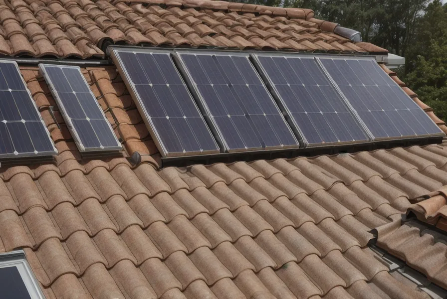 Panneaux solaires sur toiture ancienne en tuiles, sécurité de l'installation et couverture à vérifier