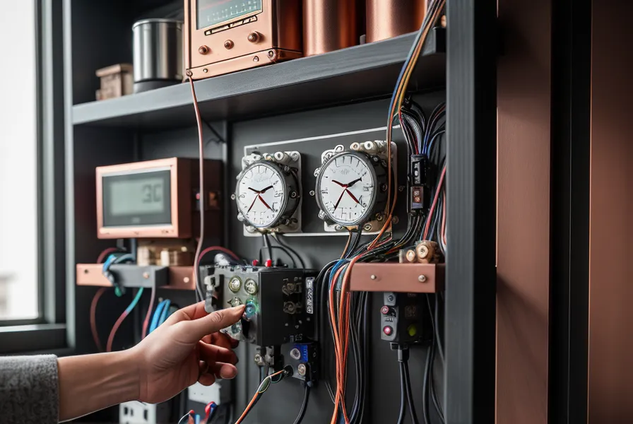 Réglage d'une horloge modulaire dans le tableau électrique du garage pour la domotique solaire du chauffe-eau