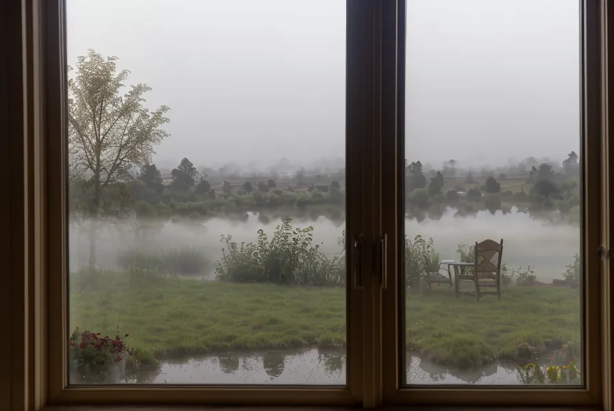 Paysage brumeux du Tarn vu depuis la maison, un après-midi d'octobre pendant notre autoconsommation solaire